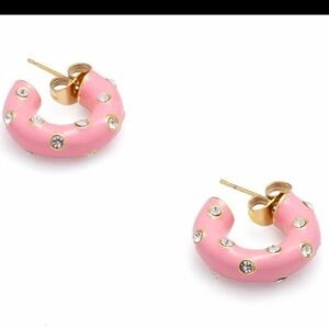 Mayamar Pink Enamel Hoop Earrings